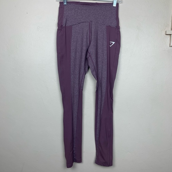 Gymshark Pants - Gym Shark Dry Moisture Legging Active M Purple